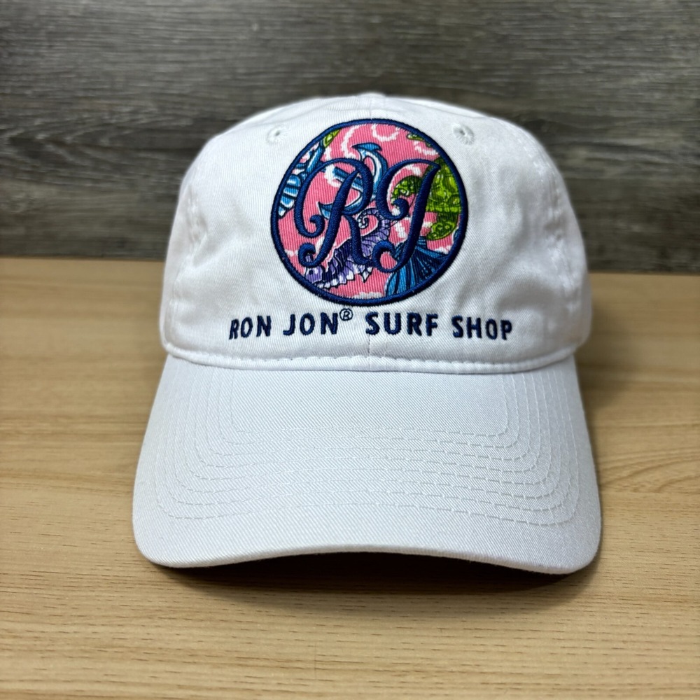 Ron Jon Hat Cap Strap Back Womens One Size White Surf Shop Surfing Beach